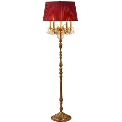 China Classic brass or copper floor lamp of the crystals by handmade in lost-wax with the French style of the bracket classic lamp for sale