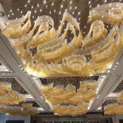 China Wedding Residential Custom Project Modern Hotel Chandeliers Customized Glass Bespoke Crystal Pendant For Lobby for sale