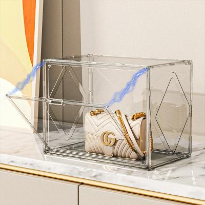 China Luxury transparent dustproof whole rack folding household storage box display plastic forclear storage box with lid for sale