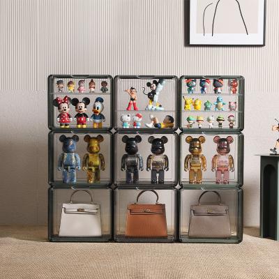 China Matte Transparent Acrylic Handmade Doll Storage Box Folding Bubble Doll Display Box With Mini Digital Instrument Storage Box for sale