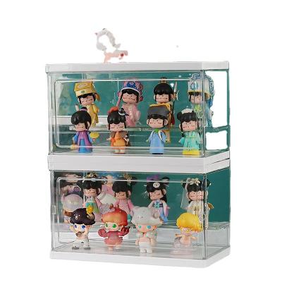 China Matte Transparent Acrylic Handmade Doll Storage Box Folding Bubble Doll Display Box With Mini Digital Instrument Storage Box for sale