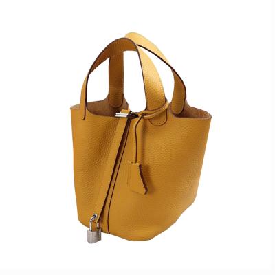 China Luxury Designers Vintage Designer Handbags Large Capacity Cowhide Leather Vintage Handbag Ladies Bucket Bag for sale