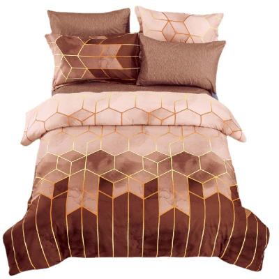 China Geometric Elements Rolney Set Diamond Color Lattice Quilt Cover Three-Piece Sheet Bedding Kit Nondisposable for sale