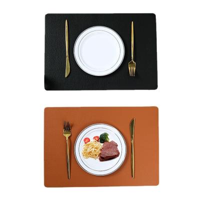 China Border Leather Place Mat Double Sided Rectangular Insulated Western Waterproof Place Mat Restaurant Hotel Place Mat 001 for sale