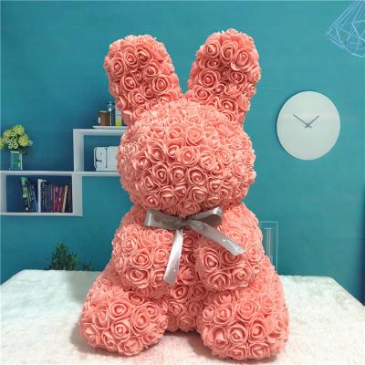 China Fashion Girlfriend Rose Flower Teddy Valentine's Day Gift and You Rose Bears and Rabbits for sale