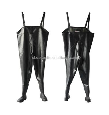 China Waterproof Waders Black High Knee High Rubber Waders Waders For Men for sale