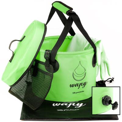 China Sustainable Custom Foldable Watering Can Watering Storage Bucket With Lid for sale