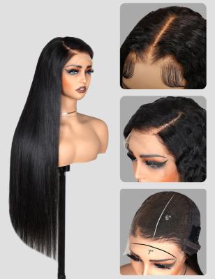 China 7x6 9x6 Glueless Wigs Pre Cut Lace Wigs HD Lace With Natural Hair Line for sale