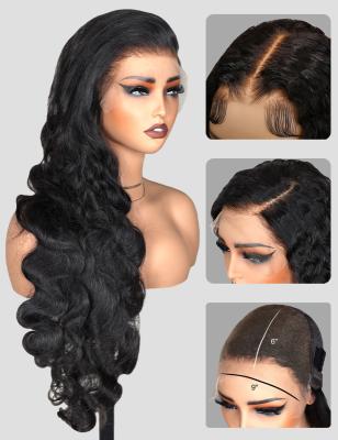 Cina Body Wave Nodi sbiancati Perrucca 9x6 Invisibile HD Pizzo Indossare E Andare Perrucche Capelli umani in vendita