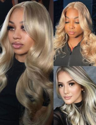 China 13x6 Human Hair Wigs Transparent Lace Frontal Multicolor Loose Wave Wigs for sale