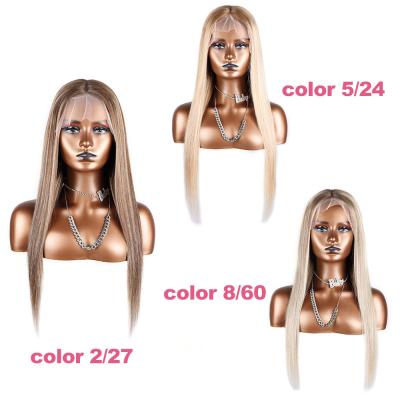 China Brown Straight Lace Front Wig 13x6 Transparent Lace Wig Color Wigs for sale