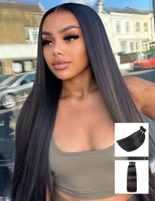 China 3/4 Kinky Straight Bundle 100% Virgin Human Hair Double Weft Raw Hair Bundles for sale