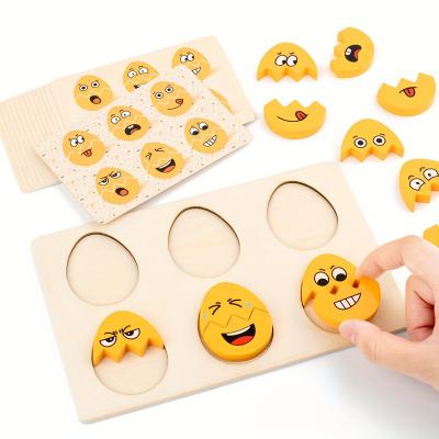 China Preschool Eductional Toys Perfect quality interactive wooden toy set for children's expression egg puzzle board for sale