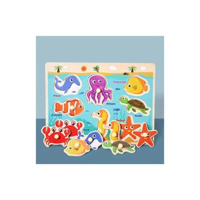 China Preschool Eductional Toys New Style Lower Price Wooden Learning Plaything Toddlers Puzzle Big Hand Grab Board for sale