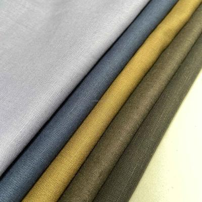 China Anti Pill Jeca BAROLA/15B-ZS GRS Recycled Linen Cotton Fabric Solid Piece Dyed Sustanible Woven European Linen BCI Cotton for sale