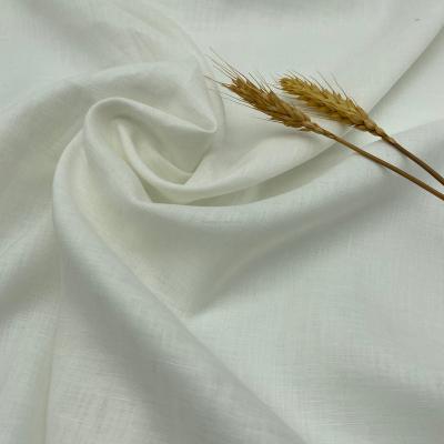 China Breathable JECA BUDAPUST/16B-ZS GRS 25% REUSED 42% BCI LINEN COTTON 33% Fabric Solid Yarn Dyed Wholesale Woven European Linen for sale