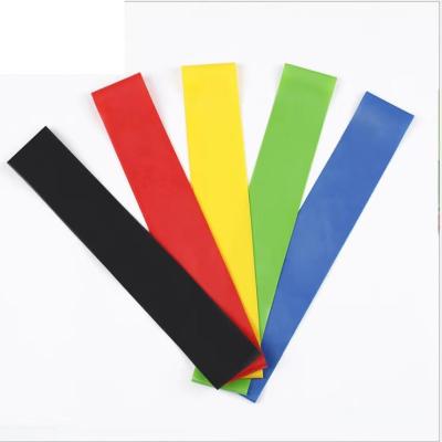 China Polyester + Latex Yarn Sport Yoga Strength Training Thickness Flat Band Non Slip Elastic Resistance Bands for sale