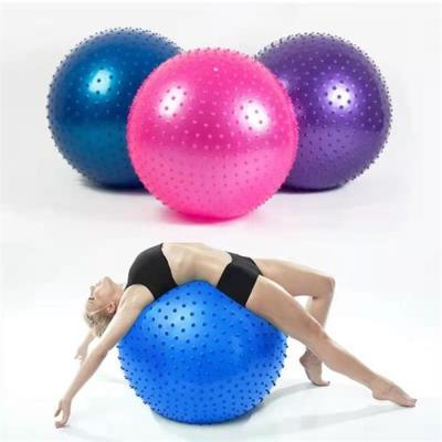 China Custom Printed New Fashion Round Inflatable Fitness Training PVC Exercise GYM Yoga Massage Ball for sale