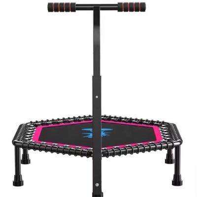 China Eco-friendly 42 Inch Fitness Indoor Jumping Foldable Trampoline With Handle For Home Gym for sale