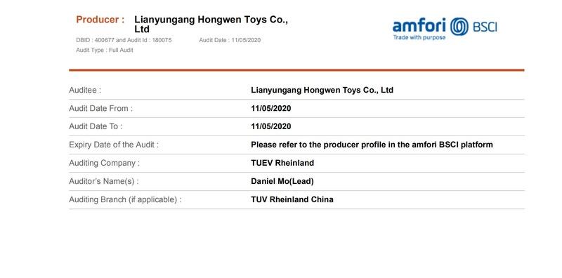 BSCI - Lianyungang Hongwen Toys Co., Ltd.