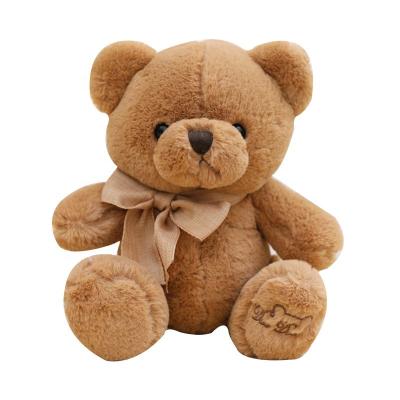 China High Quality Custom Cute Plush Gift Small Mini 20cm Brown Teddy Bear Toy With Embroidery Soft Footed On Sale for sale