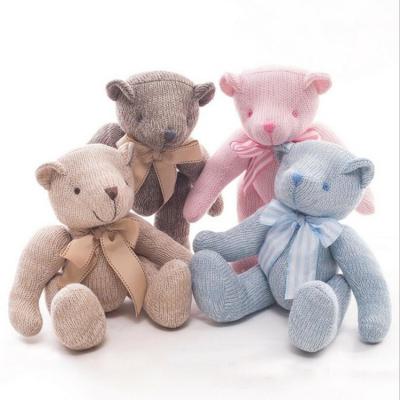 China New Knitted Soft Stuffed Plush Toy Teddy Bear Knitting Plush Doll Baby Toy For Children for sale