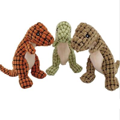 China Viable Wholesale Pet Products Dinosaur Dog Toys Durable Stuffed Squeaky Plush Dog Chew Toy for sale