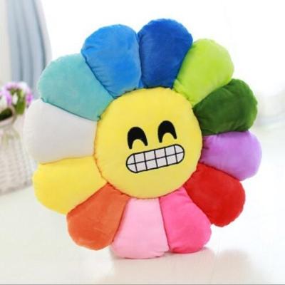 China Wholesale Cute Soft Plush Stuffed Plush Smile Flower Cushion Cartoon Flower Pillow Toy For Gifts for sale