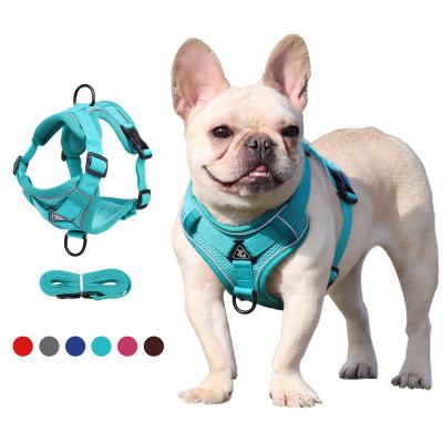 China Reflective Dog Vest Harness And Leash Set Mesh Dog Vest Double Padded Comfortable Reflective for sale