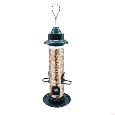 China Sustainable Garden Tube Bird Feeder With Wild Bird Feeder Feeding Ports For Outdoor Hanging for sale