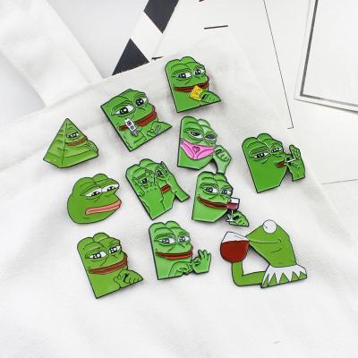 China Worldwide Brooches Pin Custom Pepe The Frog Metal Pin Badges Shape Jewelry Cartoon Anime Pins for sale