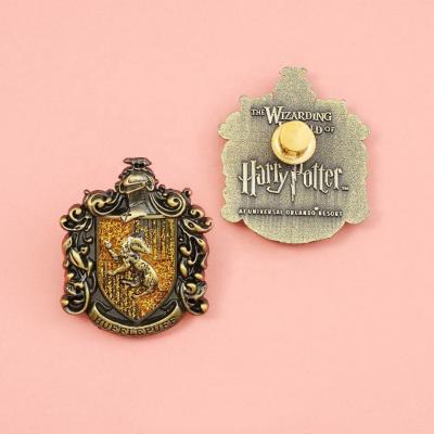 China Around the World Professional Soft Badge Harry Potter Pin Maker Enamel Conference Badge Custom Pin Badges 3D for sale