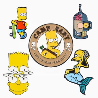 China Worldwide Enamel Pin Pack Custom Soft Enamel Pin Manufactory Hot Sell Badges Simpson Enamel Pin Package for sale