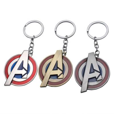 China America Creative Gift Captain America Keychain A Letter High Quality Key Chains Key Chain Ring for sale