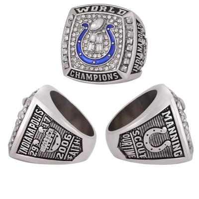 China Worldwide Hot Sale 2006 Indianapolis Colts NFL Championship Rings Ring For Male Men Silver Plated for sale