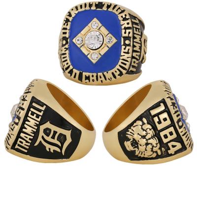 China Worldwide Baseball Champion 1984 Detroit Tigers MLB Ring Crystal Rings Gold Diamond Rings for Men for sale