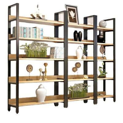 China (Other) Multi-layer Shelf Household Wrought Iron Floor Rack Shelf Storage Rack Adjustable Single Bookcase Living Room Bookcase for sale