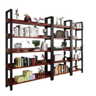 China Single widened bookcase (the other) of household adjustable simple multi-layer storage wrought iron floor shelf for sale