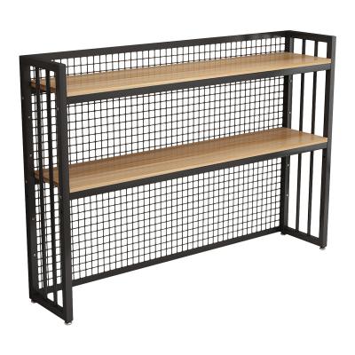 China Easy Assembly Double-Layer Shelf With Grid Multi-Layer Shelf Wrought Iron Tabletop Storage On Dorm Desk for sale