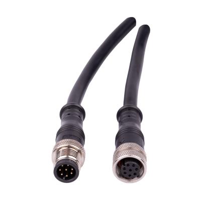 China 2 3 4 5 6 7 8 Pin Male Female Type M12 Automotive Waterproof IP67 IP68 Circular Metal Cable Connector for sale