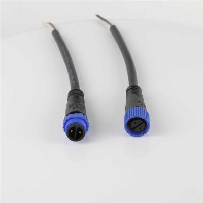 China Automotive Factory Directly Supply RJ45 Ip68 2 Pin Extension Cable Wire Male Female Connector Waterproof Power Connector M15 for sale