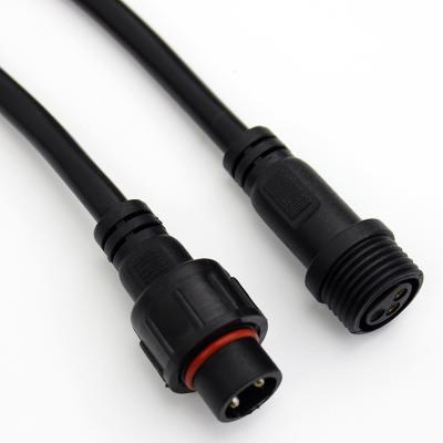 China Automotive Black 2pin Electrical Plastics Waterproof IP67 IP68 LED Connector Male Female Socket for sale