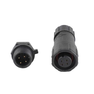 China Automotive M14 2 3 Solder Type 4 Pin Panel Mount Flexible Waterproof Round Pin Connector for sale