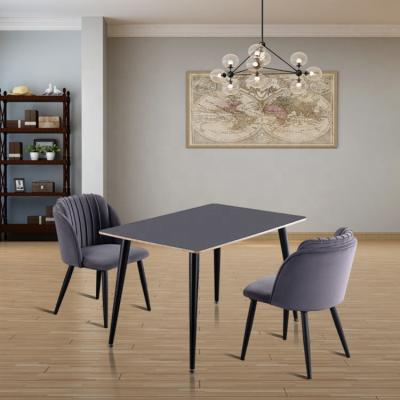 China Soft Classic Design Dining Chair Fabric Dining Chair Gray Velvet Dining Chair for sale