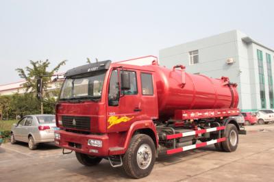 China De rode 4×2-Vrachtwagen van de Rioolverwijdering/Septische Vacuümvrachtwagens met Volume 10 M3-Tank \ Te koop