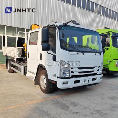 China New ISUZU Dump Truck With Crane Lift 4X2 160 Hp Euro 3 Lorry-Truck-Mounted-Crane 2 Ton Cargo Truck With Crane for sale