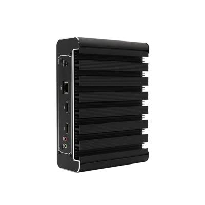 China Fanless+Aluminum Alloy Metal Fanless+Aluminum Alloy Mini Linux Computer Fanless+Aluminum Computer Case i3 8130u Quad Core 2 HD Ports Barebone PC for sale