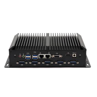 China Fanless+Aluminum alloy metal case fanless embedded mini pc with 6 rs232 serial rs 485 lan com2 port 8550U industrial pc for sale