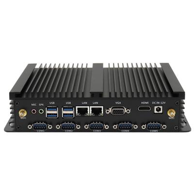 China 8th Generationi3 8130U Industrial Products Fanless Processor Mini PC with 2lans 6serial ports i7 8550U Industrial Mini PC for sale