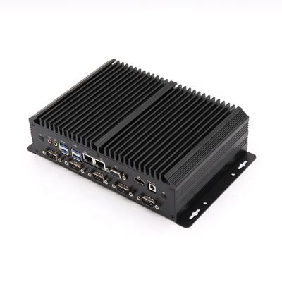 China Newest Fanless+Aluminum Alloy Metal Case PC X86 Small Computer 8550U With 2 LAN Intel Kaby Lake i3 i5 i7 Fanless Industrial PC for sale